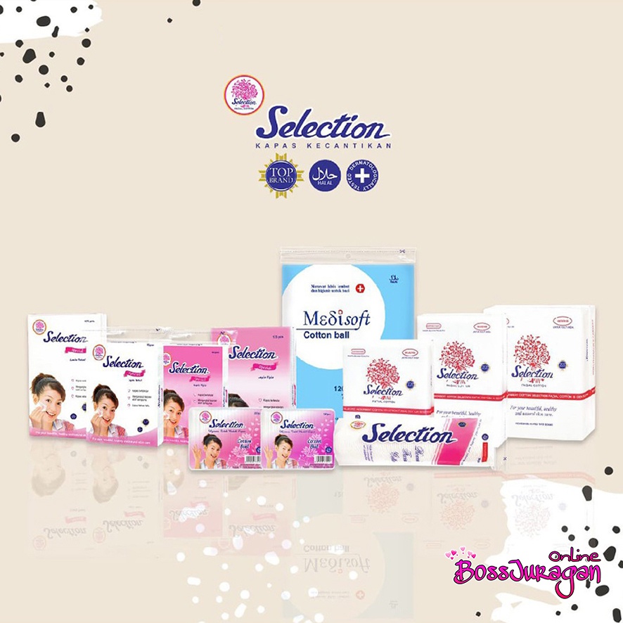 (BOSS) KAPAS TIPIS SELECTION SERIES - KAPAS SELECTION FACIAL COTTON TIPIS (COTTON BUD-BULAT-FACIAL COTTON)