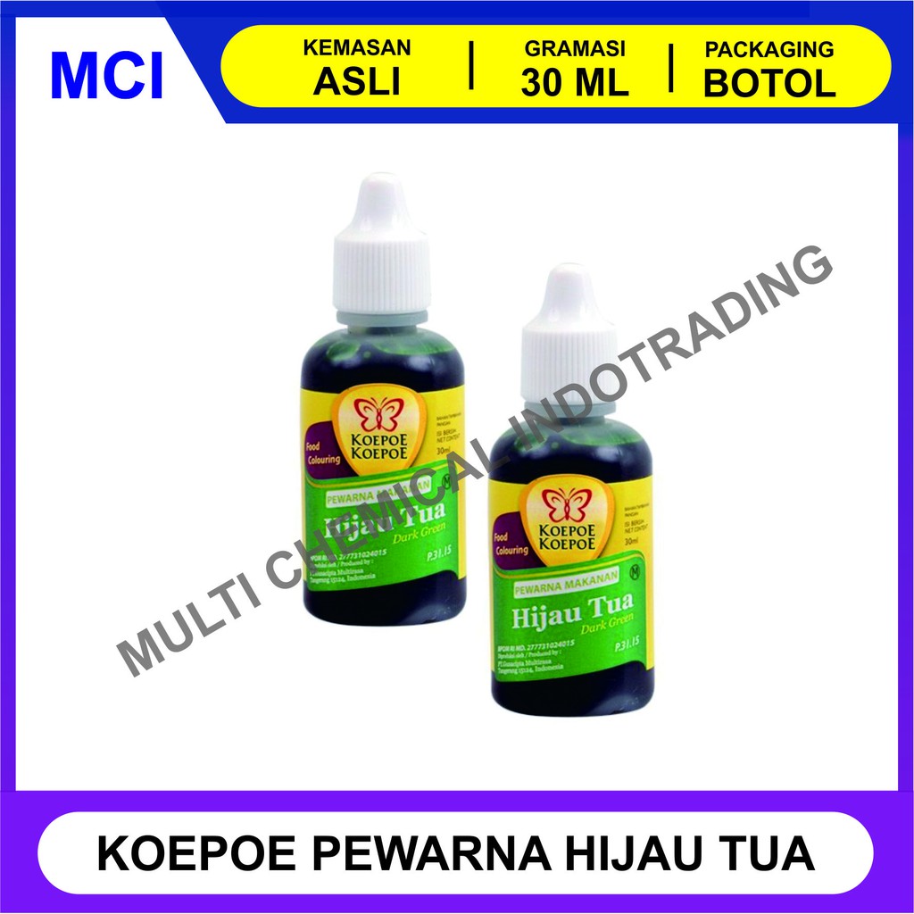 

PEWARNA MAKANAN MINUMAN KOEPOE KOEPOE KUPU KUPU 30 ML - HIJAU TUA