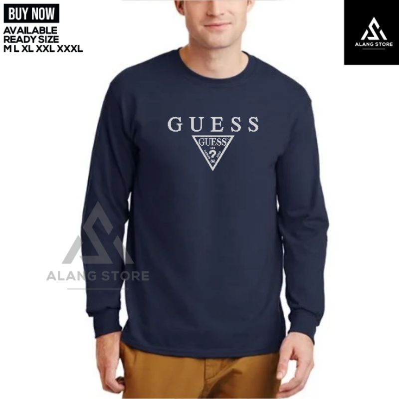 Kaos Baju Pria Lengan Panjang Guess USA Keren