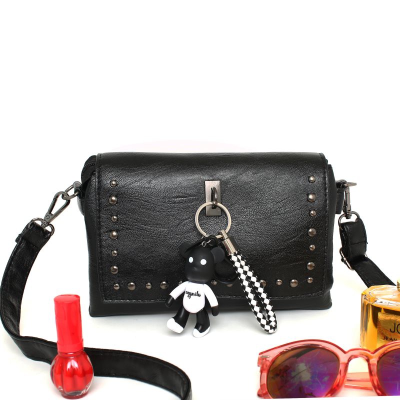 TAS SELEMPANG HITAM FASHION KPOP JPOP WANITA KOREA MODIS MINI POLOS