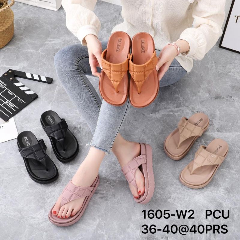 Sandal jepit jelly karet wanita wedges Balance terbaru kekinian sendal karet perempuan import nyaman