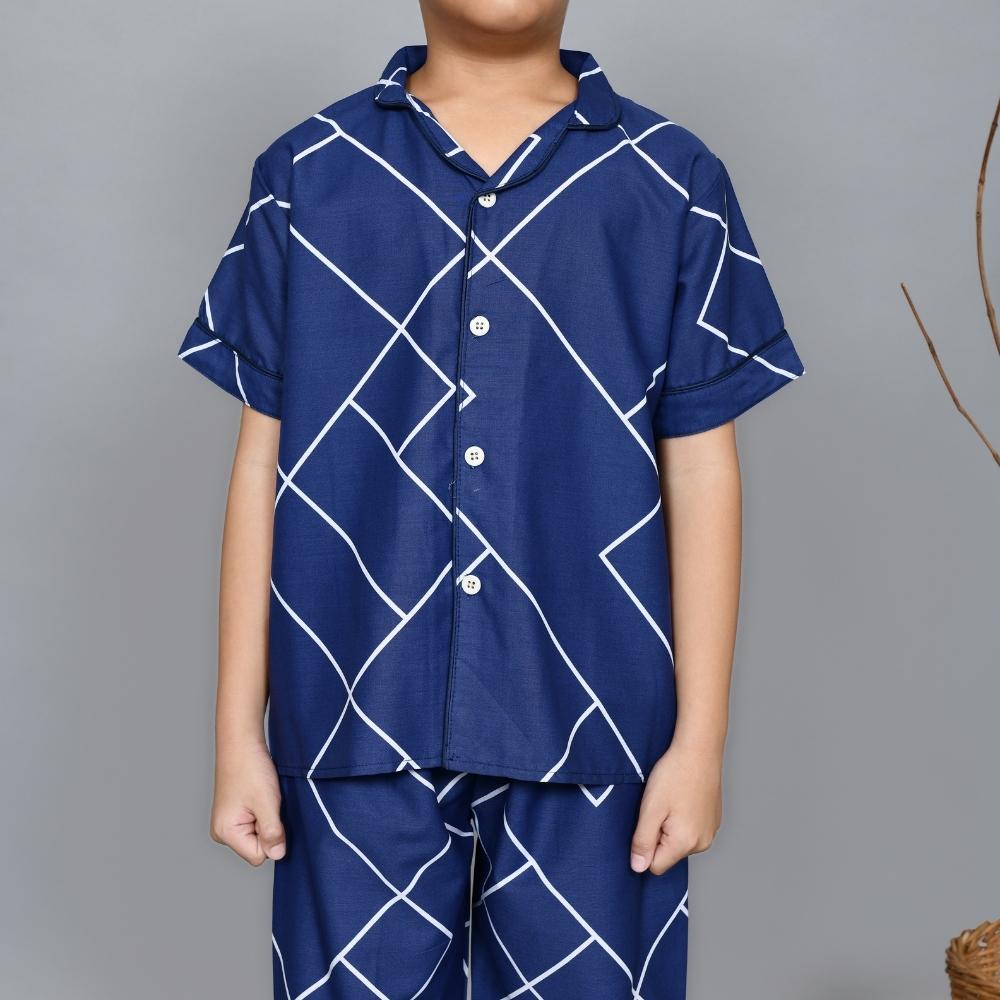 Nyenyak Piyama Anak Laki 8 - 10 Tahun / Setelan Baju Tidur Katun