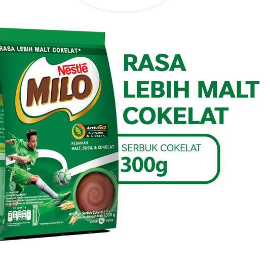 

[KODE BARU 51] MILO ACTIV-GO Susu Coklat Pouch 300g TERLAKU..!!