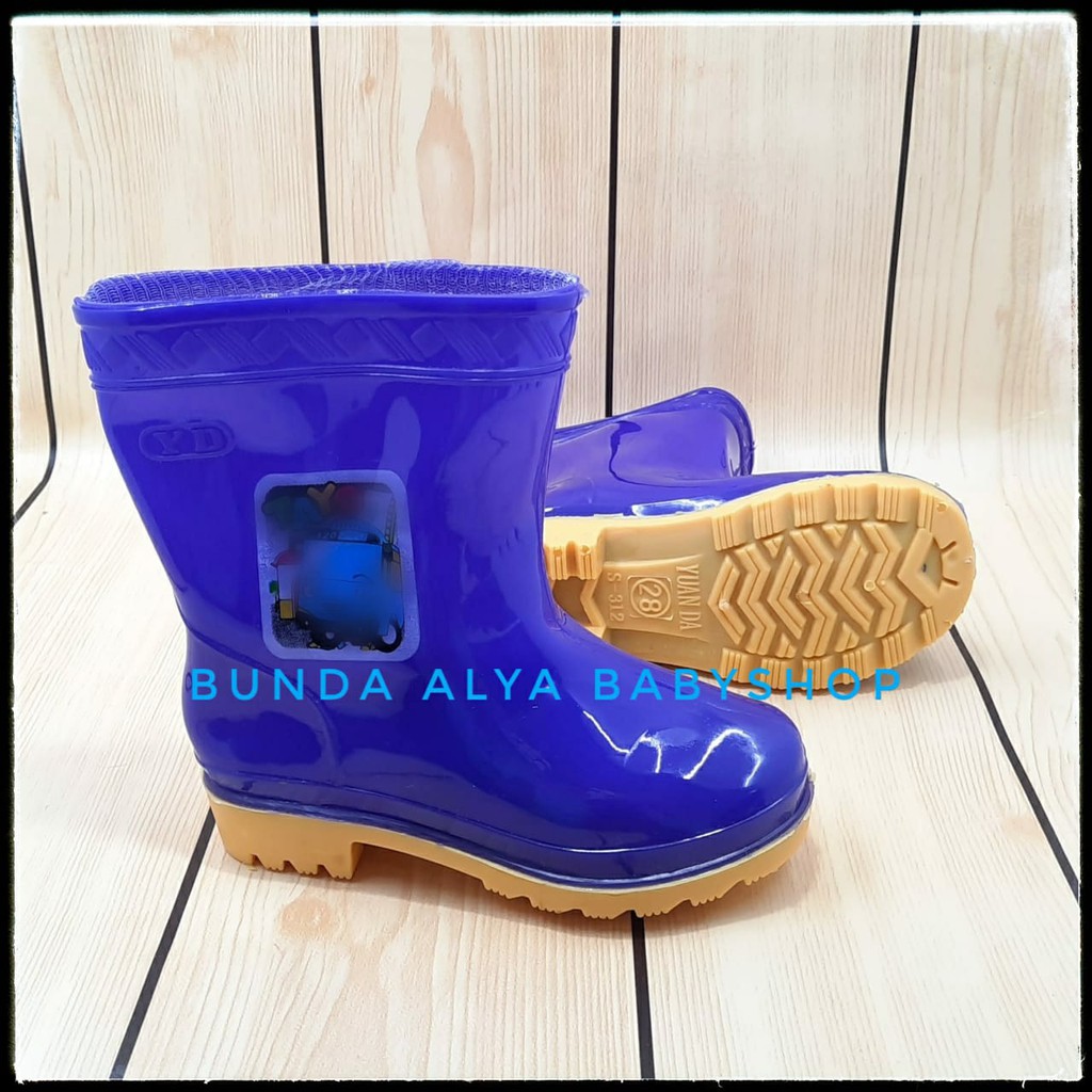 Sepatu Boots Air Anak Laki Laki 1 - 4 Tahun Bus Lengkap SIze Sepatu Boots Hujan Anak Cowok Tahan Air Ungu  Size 26 - 35