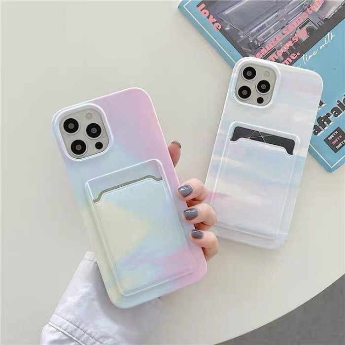 CASE MARBLE RAINBOW SLOT CARD iPhone 13 PRO