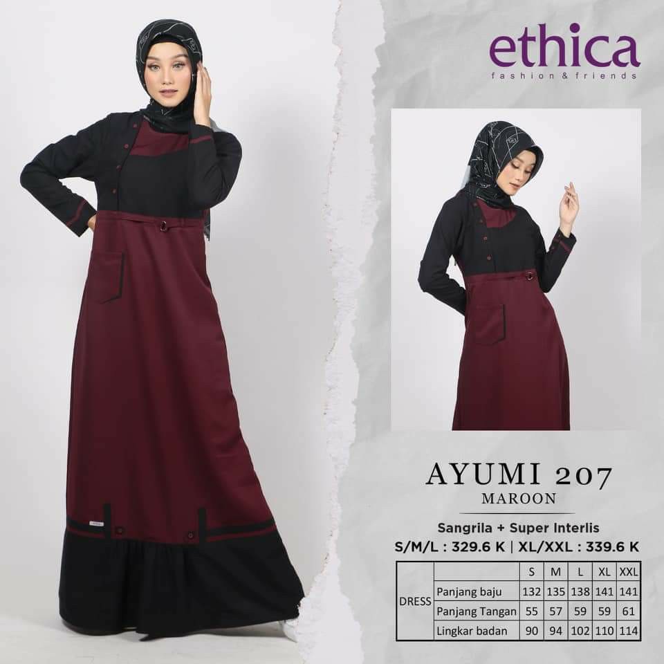 GAMIS TERBARU 2020 ETHICA AYUMI 207 MAROON