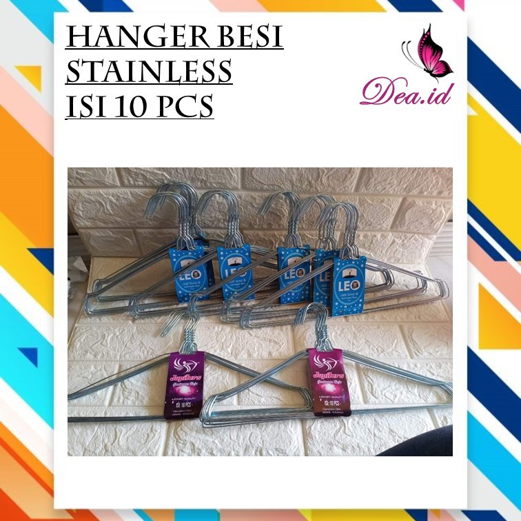 [DEASTORE] HANGER BAJU - HANGER KAWAT STAINLESS - HANGER BESI [1 pax isi 10 pcs]