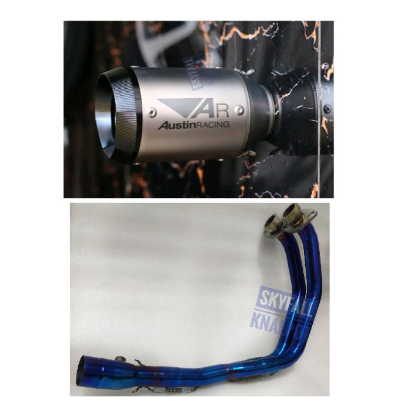 KNALPOT AR AUSTIN RACING IMPORT KOLONG UNDERBELLY PIPA BIRU CBR 250RR NINJA 250 ER6 R25 MT25