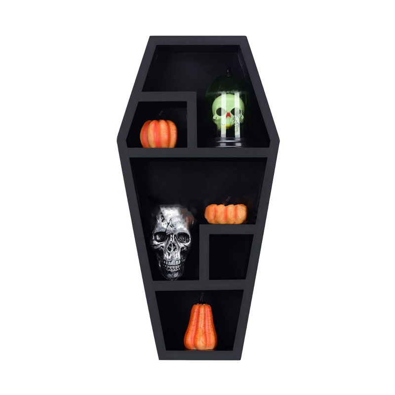 Rak Gantung Bentuk Peti Mati Gaya Gothic Untuk Dekorasi Halloween