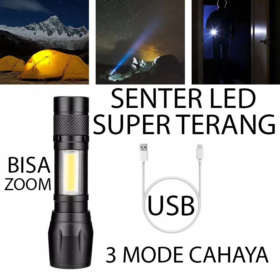 Senter XPE 511 Super Terang / Senter Swat Mini LED Zoom / Lampu Senter Terang