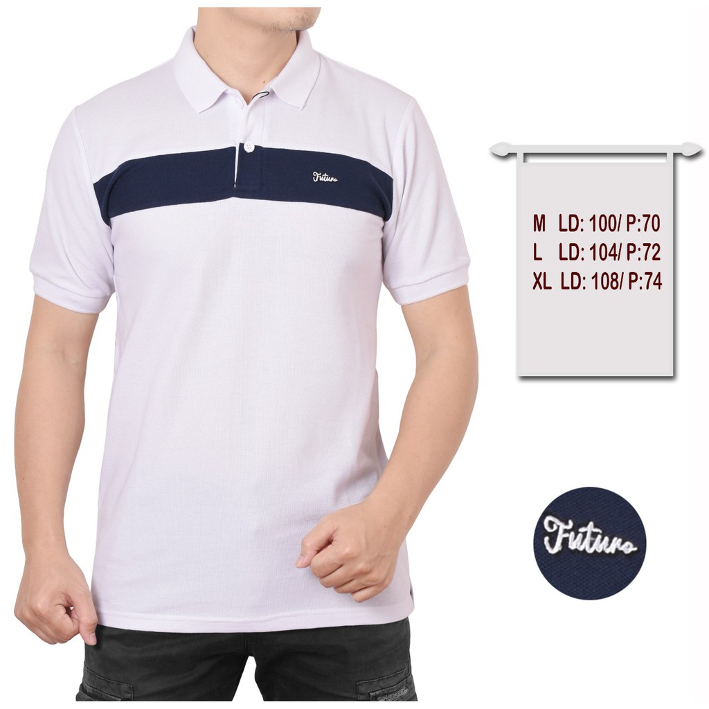 Kaos polo kerah biasa 2 kombinasi merah mix biru / kaos kerah kombinasi. / polo shirt premium