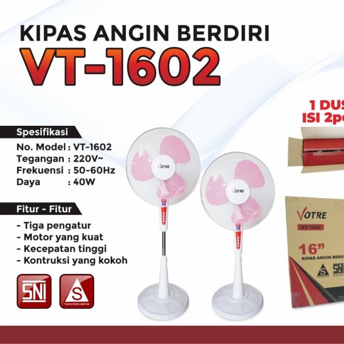 (PENGIRIMAN KHUSUS JNT/JNT/DLL) Kipas Berdiri Votre By Advance VT1602