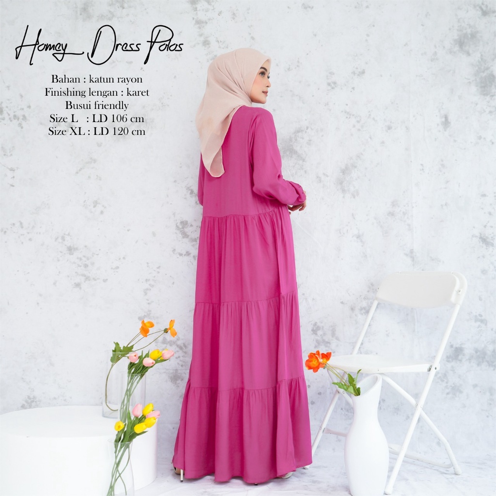 Gamis Dewasa Homey Dress Polos By Dianhijab.id - Bahan Rayon Viscose Premium Gamis Dewasa Luxury Gamis Pengajian Adem Nyaman Dipakai - Bisa COD