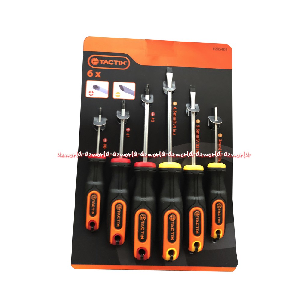 Taxtic 6X Obeng Set Isi 6 Pcs Obenk Kembang Gepeng Peralatan Tactix Taktik Obeng Set