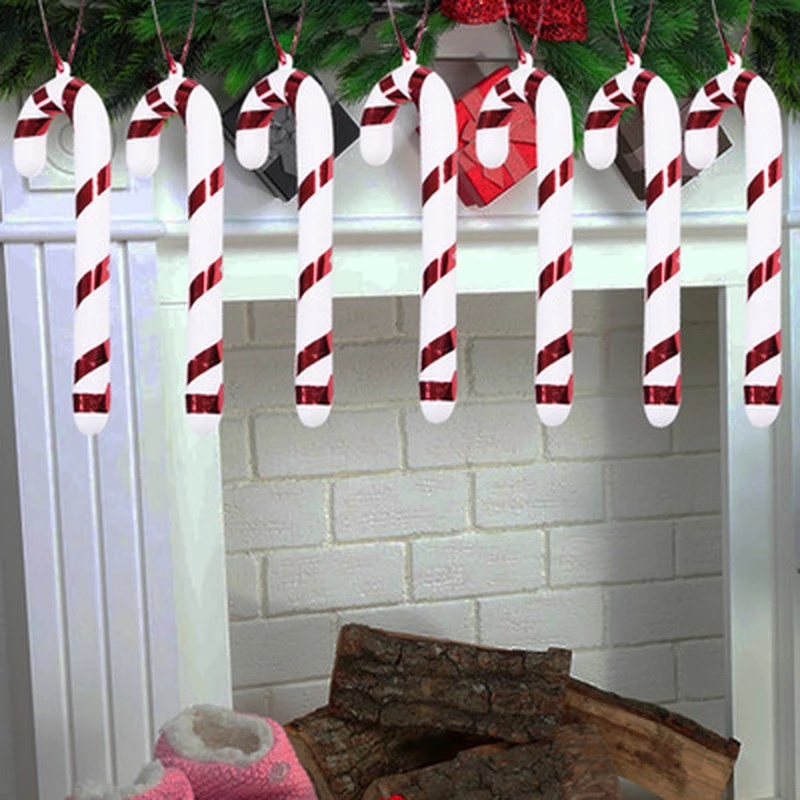 [ 12Pcs/Set Christmas Tree Hanging Candy Cane Ornament Decoration Christmas Tree Decorations  ]