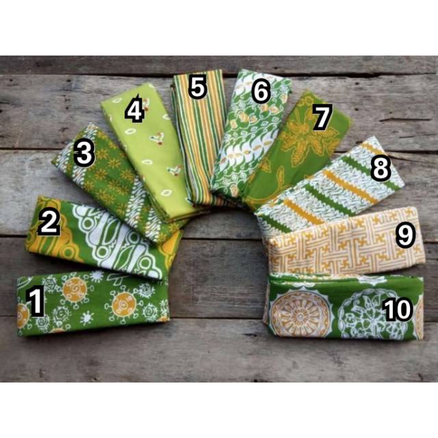 Kain Batik Cap Warna Hijau