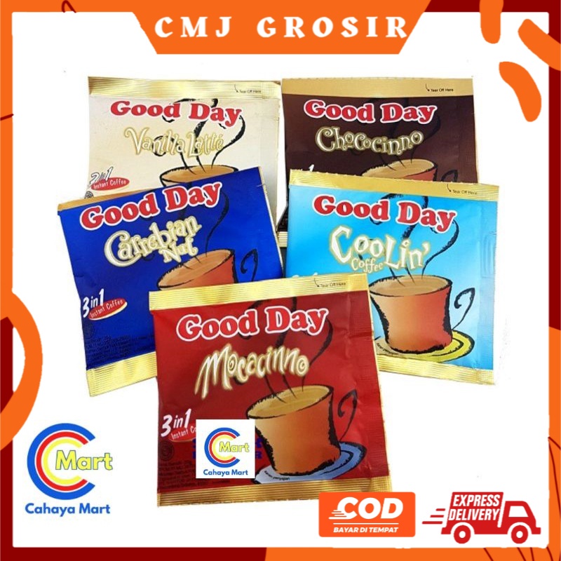 

GROSIR MURAH GOOD DAY MOCACINNO | CHOCOCINO | COOLIN | CARABIAN | VANILA | ORIGINAL RENTENG 10 PCS