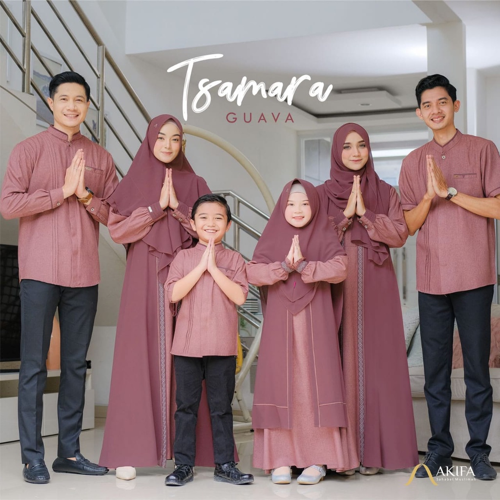 AKIFA TSAMARA EXCLUSIVE Family Set Gamis dan Koko / Couple Keluarga Muslim / Mom and Dad