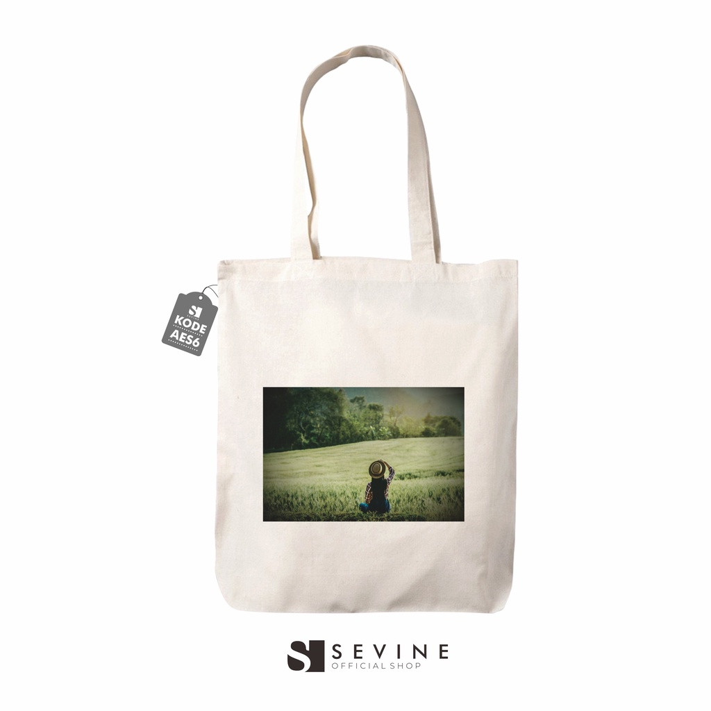 Sevine Tote Bag Tas Retro Totebag Resleting Vintage Custom Wanita Kode - AES