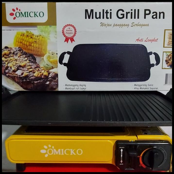 Paket Kompor Portable + Multi Grill Pan Omicko/Pemanggang Bbq