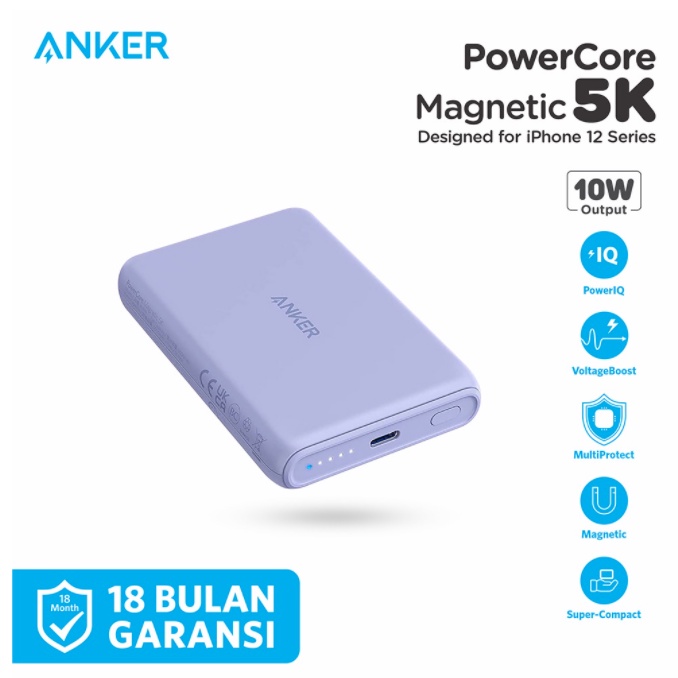 Anker A1619 Powerbank Anker Powercore magnetic 5k Designed for Magsafe Series