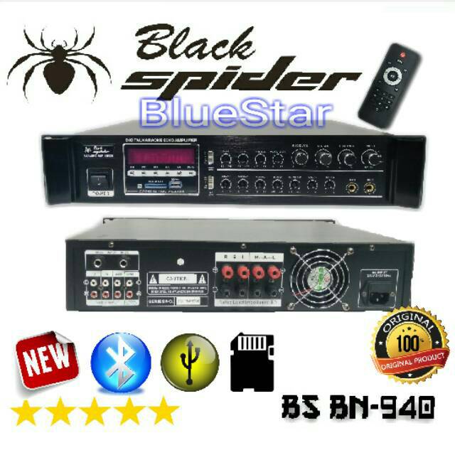Amplifier Karaoke Black Spider BS BN 940 Bluetooth - 2 X 400 Watt