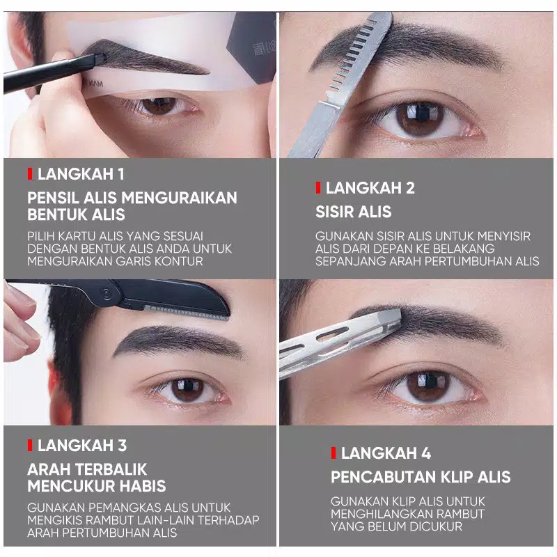 Set Pemangkas Alis Pria Merapikan Alis Eyebrow Trimming Suit