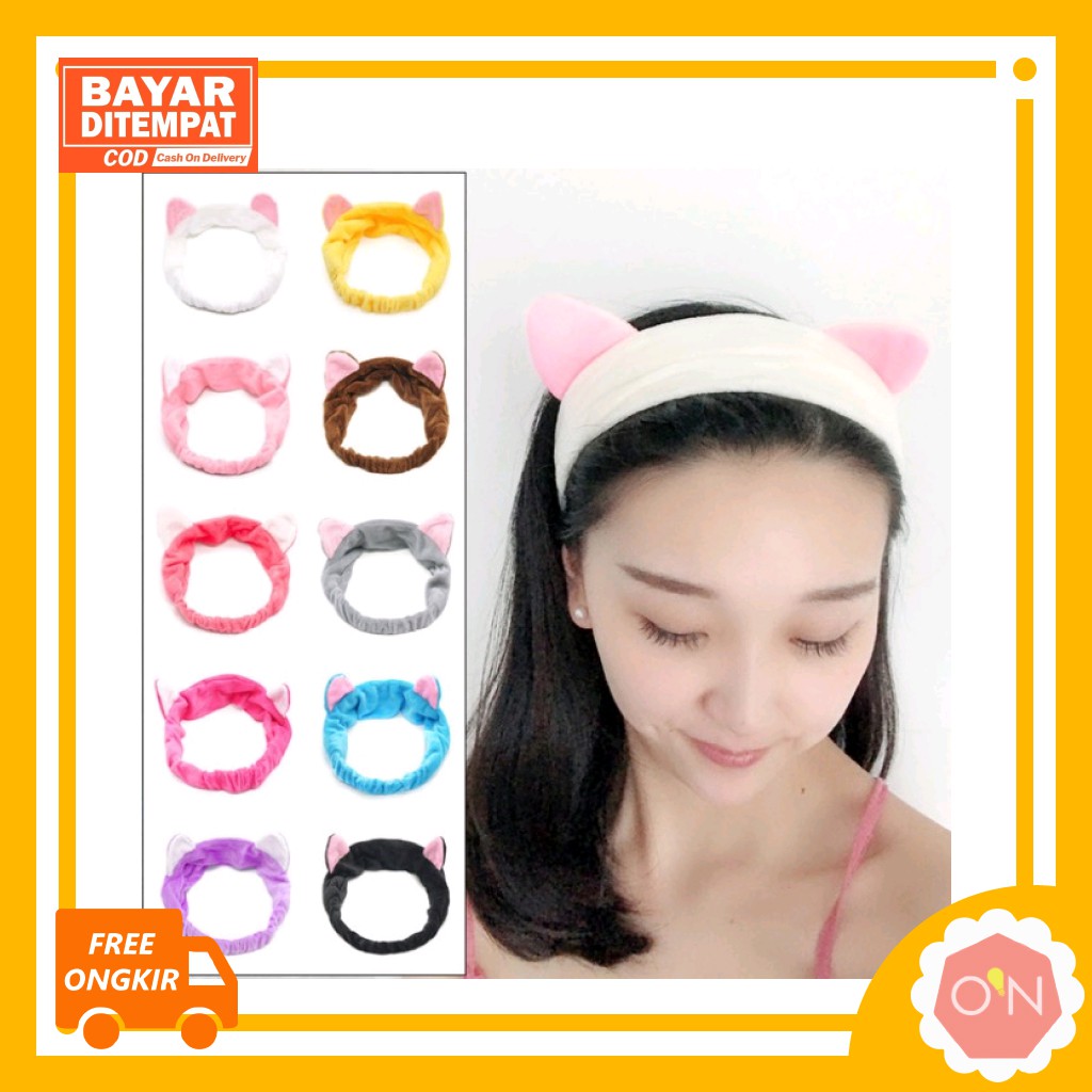 HEADBAND IMPORT ALA KOREA - BANDANA BANDO MAKEUP RAMBUT  - BANDO KUCING - BANDO MASKER