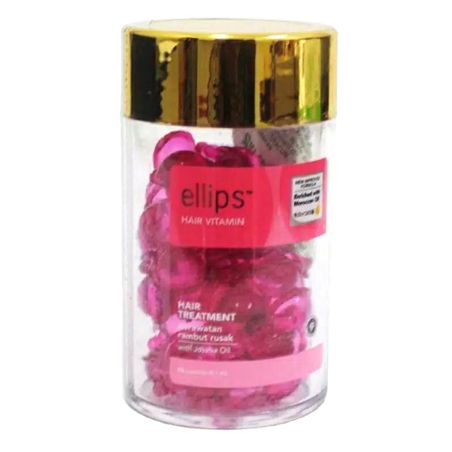  Elips  varian Pink  botol 50 biji Vitamin  Rambut  Hair 