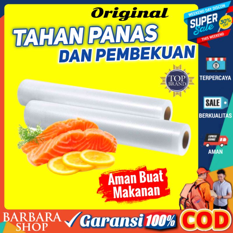 Plastik Kantong Vacum Vacuum Makanan Frozen Polos 1 Roll Dingin Dan Panas Sealer Storage Bag TaffPACK