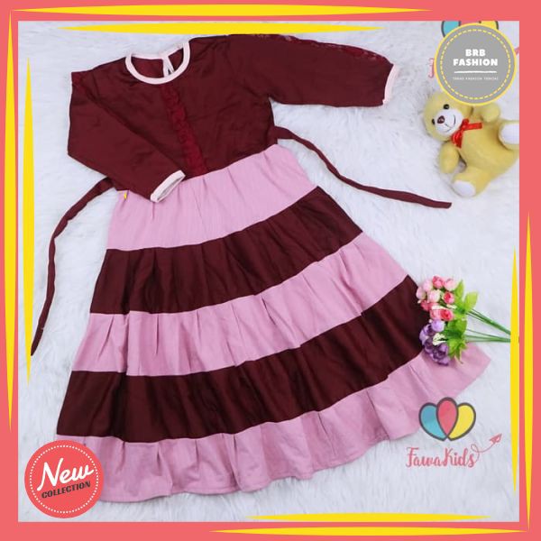 Terlaris Gamis Khansa Anak 5-6 Tahun / Baju Ngaji Perempuan Gaun Modern Modis TP