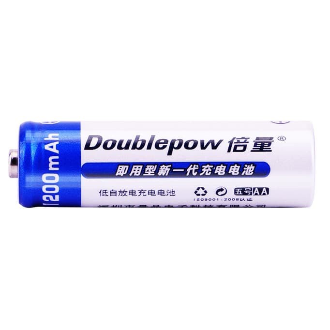 DOUBLEPOW Batre Baterai Alkaline AA Rechargeable 1200mAh 2 PCS