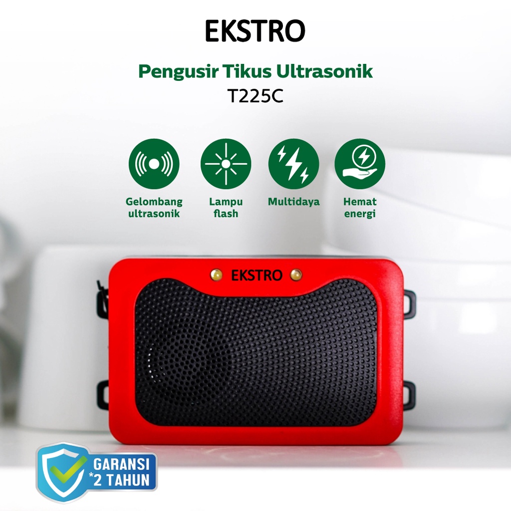 EKSTRO - T225C Pengusir Tikus Ultrasonik Portable - Usir Tikus Tanpa Racun