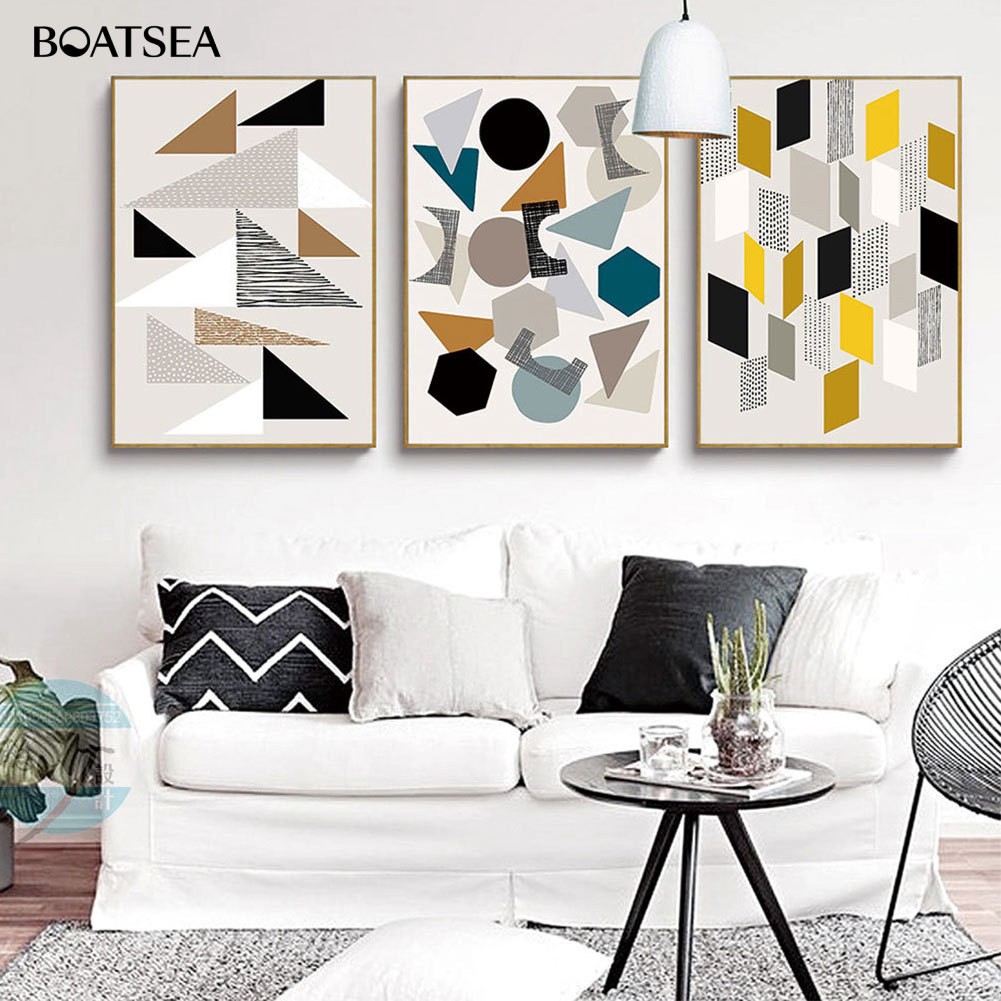Lukisan Abstrak Geometris untuk Dekorasi Kamar Tidur Lukisan Abstrak Geometris untuk Dekorasi Kamar Tidur