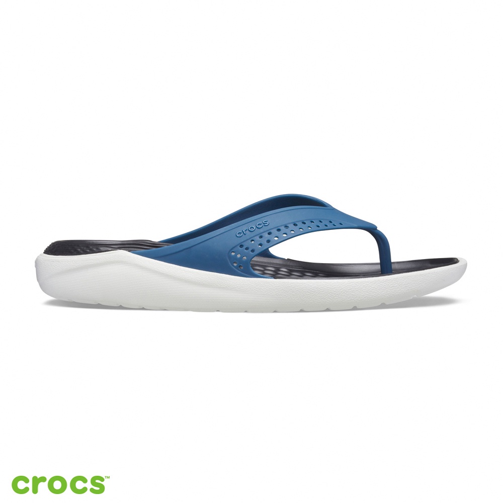 Crocs Literide Flip / Unisex Sandal / Sandal Pria dan Wanita / Sendal Anti Air - Black Blue 205182-4SB