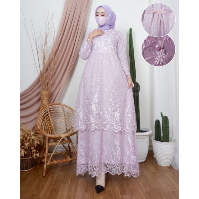 DRESS BUSUI| GAMIS TILE TINGKAT BUSUI| GAMIS PESTA MEWAH| GAMIS| GAMIS TILE| GAMIS KONDANGAN| BY BK