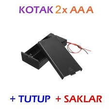 2x AAA Battery Holder Baterai Case Batere Box Kotak Tutup Saklar Kabel