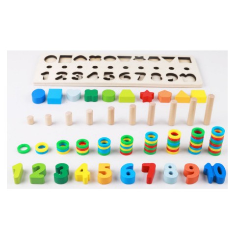 TweedyToys - Montessori Puzzle / Macaroon Shape Wooden / Logarithmic / Mainan Edukasi Anak / Mainan Berhitung