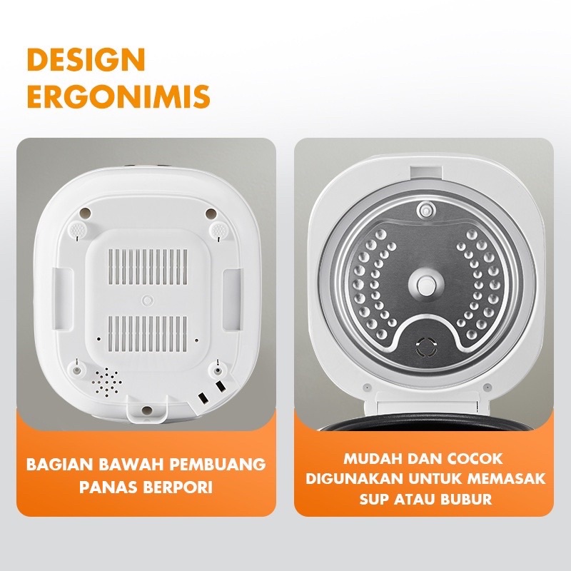 Gaabor Rice Cooker 1,2 L Penanak Nasi 3-4 Porsi Alat Masak Nasi Smart Micro Processor - Putih / GR-S30B