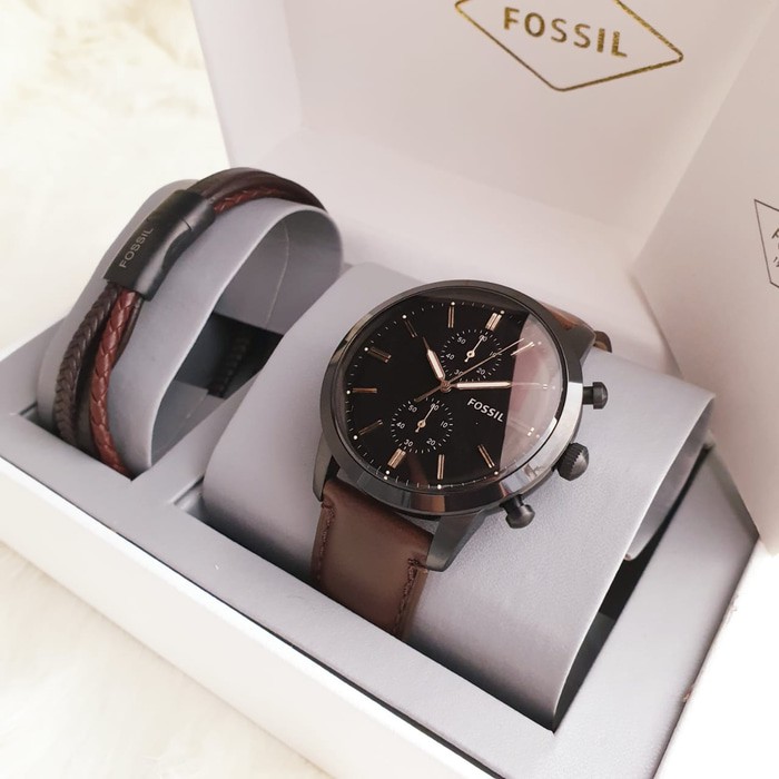 Jam Tangan Pria Fossil FS5437 / FS 5437 Original Leather FULL SET