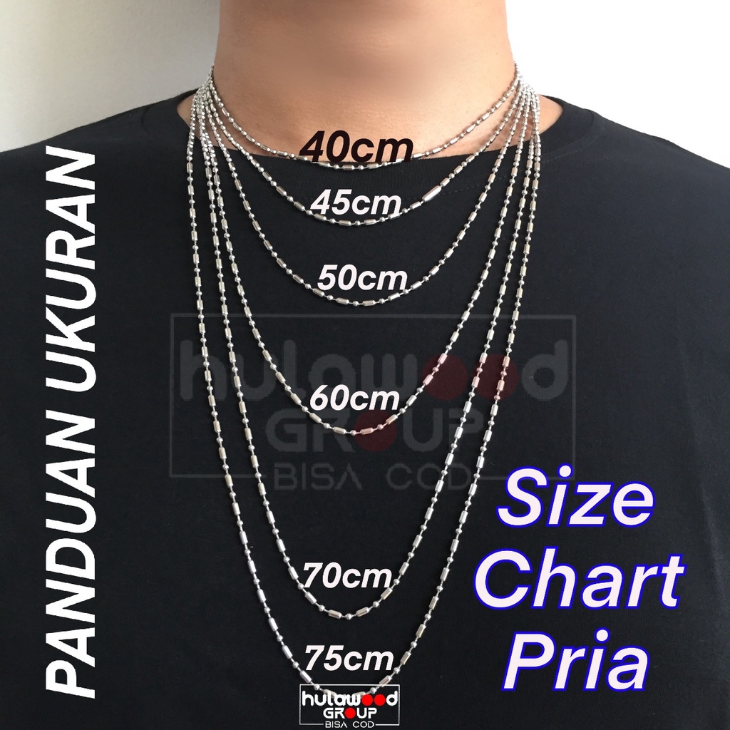 Kalung Rantai Titanium NURI SINAR Stainless Import Titanium 316L Chain Anti Karat Pria Wanita / Kalung Rantai MCI