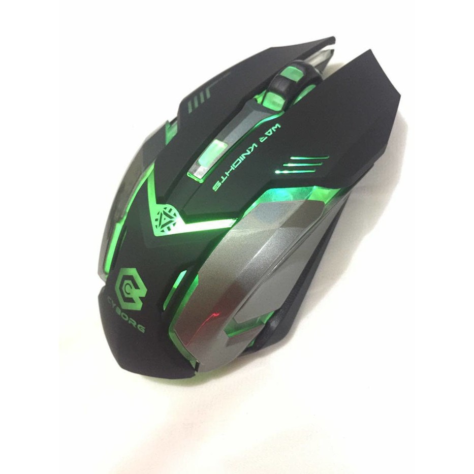 Mouse Gaming Wireless RECHARGEABLE MOUSE CYBORG C1 pakai cas charger