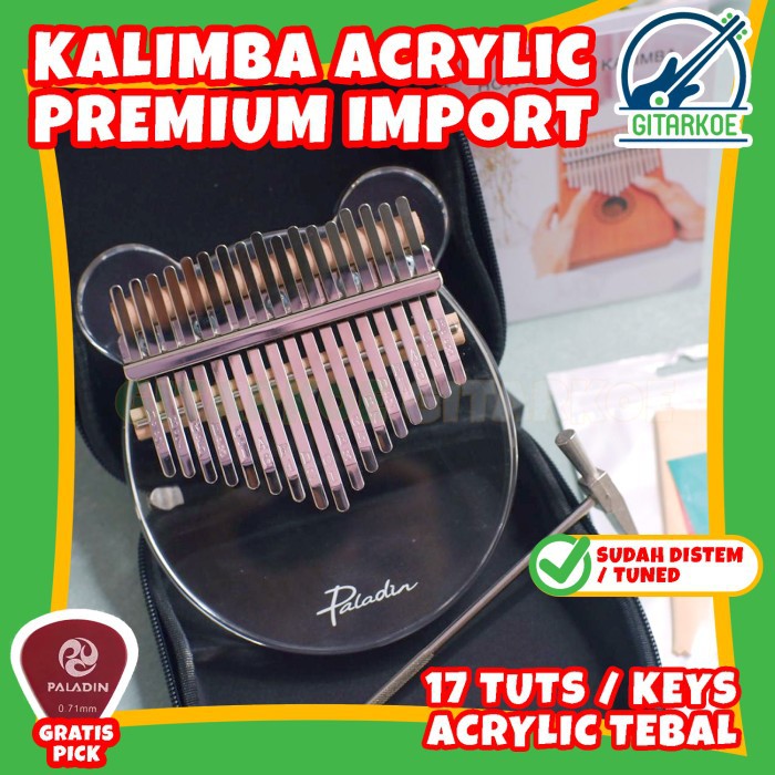 Kalimba Akrilik 17 Tuts Keys Kalimba Arcylic Premium Quality Karimba Motif Beruang