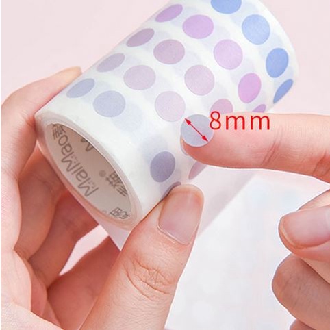 Morandi Dot Transparent Washi Tape - Stiker Tape Dot Untuk Bujo