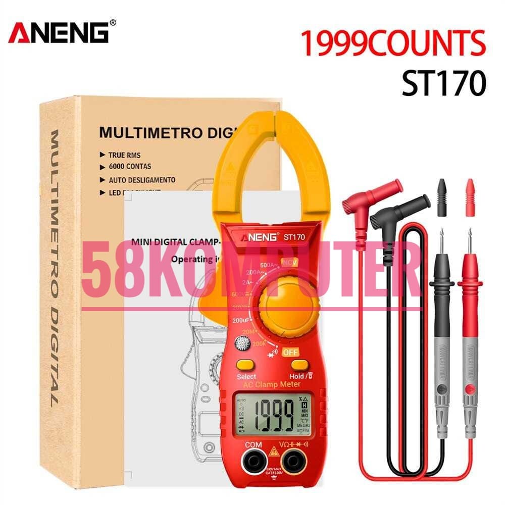 Digital Clamp Multimeter AC DC Tes Kontinuitas Konsumsi Power Multimeter Voltage Tester Clamp Multitester Voltage Tester Clamp ANENG ST170