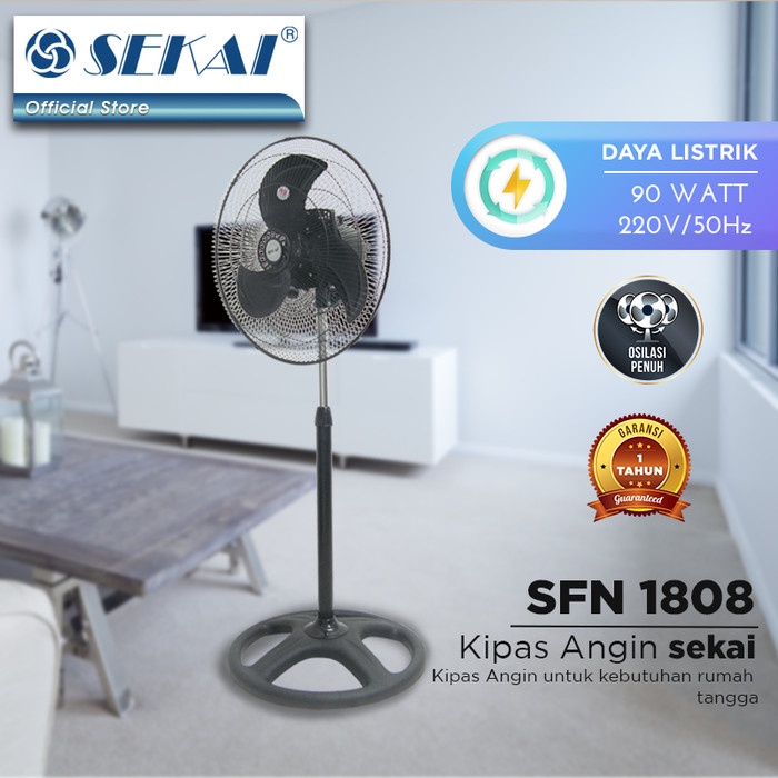 SEKAI Metal Stand Fan SFN1808 Kipas Angin 18 Inch SFN 1808