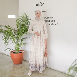 Le Khari Alena Dress Busui Gamis Bahan Armany Silk Homedress Rayon Size S-XL