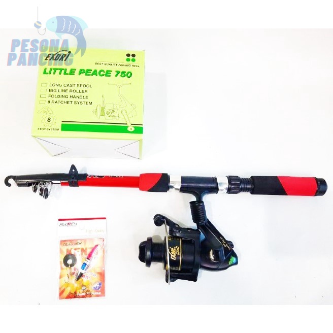 SET PANCING ANTENA JAPAN NEXT EXTRO 150  REEL EXORI LITTE PEACE  DENGAN 8 BB TRENDY DAN