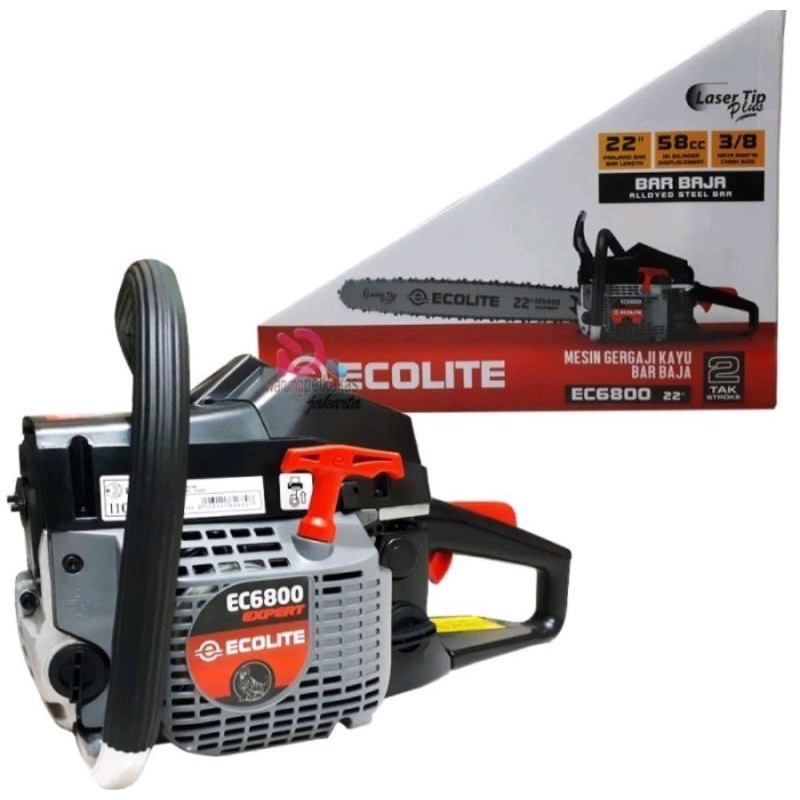 CHAINSAW ECOLITE EC6800 22INCH / MESIN GERGAJI KAYU CHAINSAW ECOLITE LASER TIP EC6800