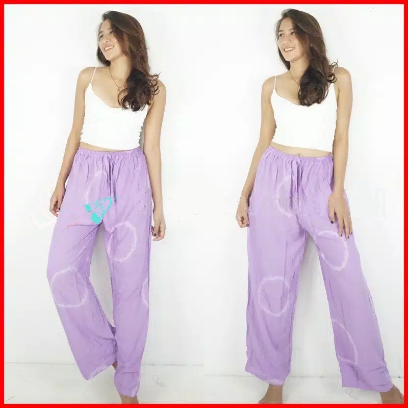 KULOT PANJANG BALI TIE DYE SHIBORI-LILAC